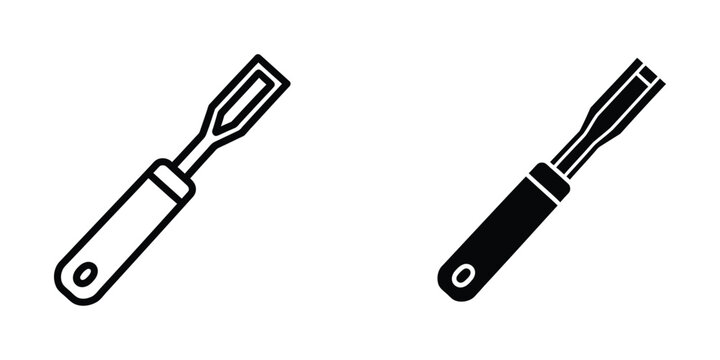 Comparison of a screwdriver and a staple remover tool in black and white illustration