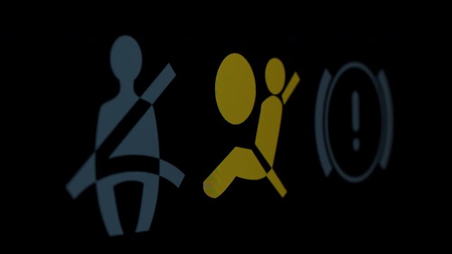 Blinking Yellow Airbag Warning Light, signaling a fault in the airbag system, which may prevent the airbags from deploying correctly in the event of an accident.