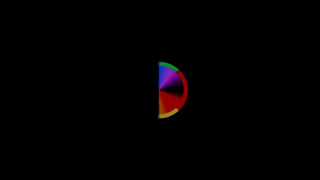 Rotating Rainbow Loading Slice, showcasing a sharp, triangular segment in vibrant colors, representing partial loading progress.