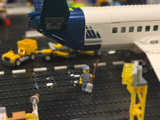 Obraz premium Lego airport maintenance scene