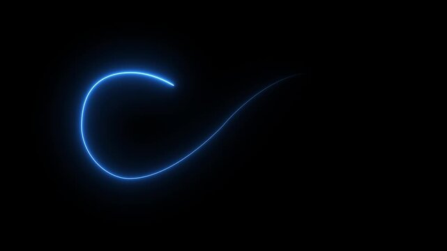 Glowing neon infinity symbol clipart animation footage on black background. Seamless loop animation. Infinity symbol. Neon glowing blue light on black background. Eternity concept.4k animation video