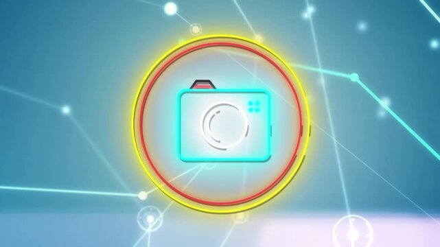Animation of network of connections over camera icon