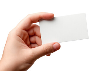 Obraz premium Hand holding blank white business card against black background image 4, Isolated On Transparent Background, Png Cut Out