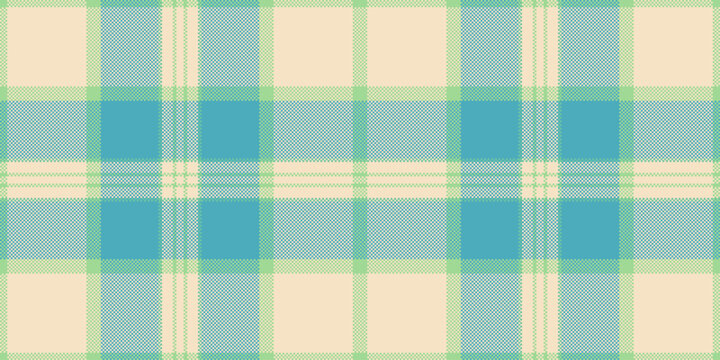 Occupation check texture fabric, striped pattern textile seamless. Tidy plaid background vector tartan in light and cyan colors.