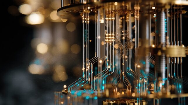 Abstract AI Quantum Core with Digital Circuit and Sci-Fi Design