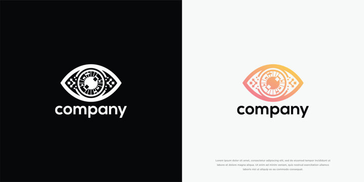 Modern Abstract Eye Logo Design - Vision Security and Technology Branding Template