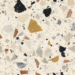Terrazzo Stone Seamless Pattern, Modern Speckled Marble Texture Background, Neutral Architectural Surface Design, Decorative Mineral Chip Composition