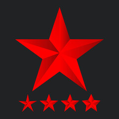 Fototapeta premium red star on black