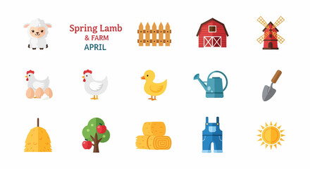 Spring Lamb Farm Animals. © Agung