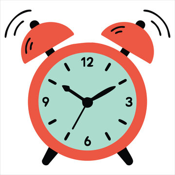 Vector Graphic Illustration of a Vibrant Alarm Clock Icon