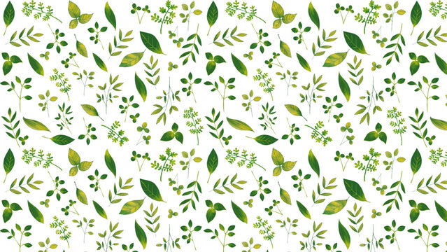 優しいタッチの新緑のパターン Watercolor Series:A gentle, fresh green pattern