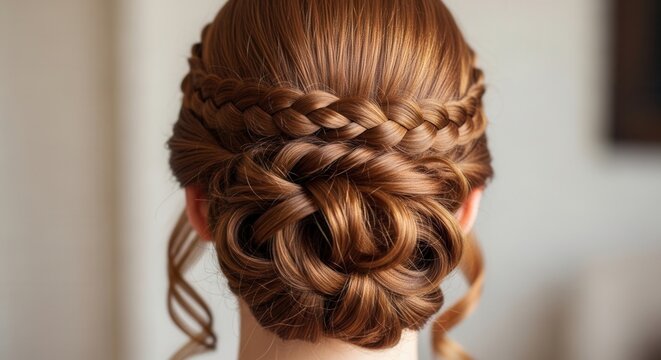Elegant braided updo hairstyle for formal events