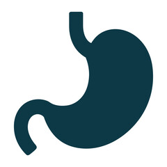 Fototapeta premium Dark teal vector of a human stomach with connected esophagus