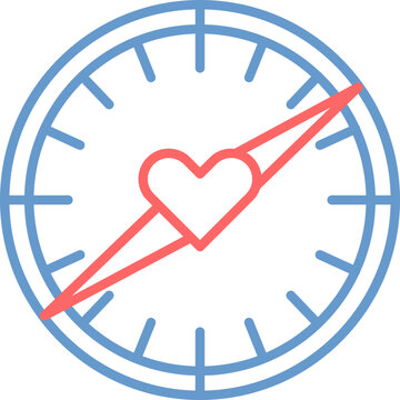 Love Compass Vector Icon