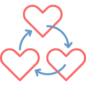 Love Triangle Vector Icon