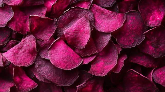 Delicious Dehydrated Beet Slices Tiled Enhancing Texture as Healthy Snack Alternative for Nutrition
