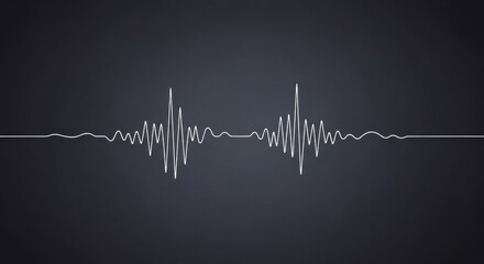 Obraz premium Abstract White Sound Waveform on Dark Gray Background