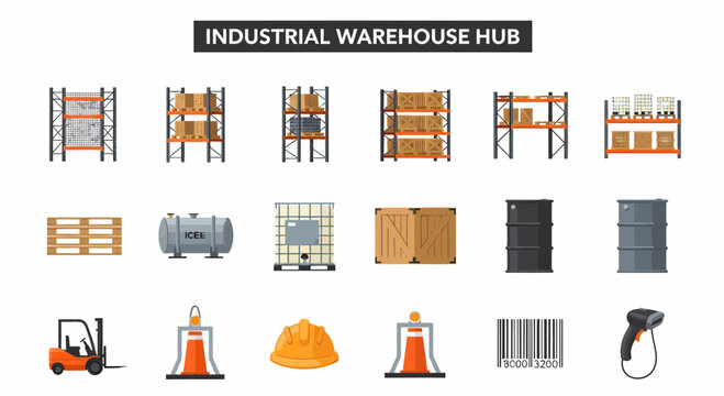 Industrial warehouse storage and equipment.