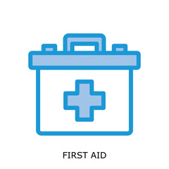 Obraz premium Health Safety Environment(Hse) Bluetone Firstaid Icon for Workplace Safety and Industrial Environment
