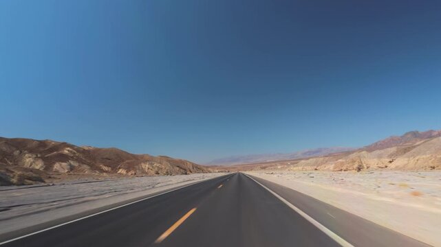 Death Valley Scenic Drive Open Desert Road POV 4K
