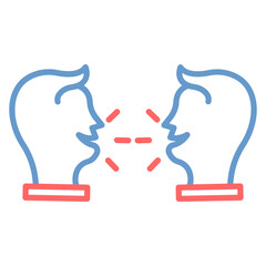 Obraz premium Face to Face Contact Vector Icon