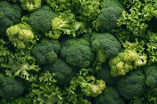 Broccoli close up. Green cabbage in drops of water. Vegetables