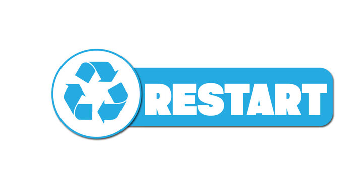 Restart Button Icon, System Reset and Refresh Control, Reload Circular Arrow UI Element, Reboot Action Symbol, Web and App Interface, Vector Illustration, Isolated on White