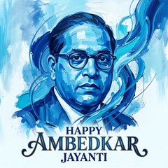Naklejka premium Portrait of dr br ambedkar on ambedkar jayanti indian social reformer and architect of indian constitution