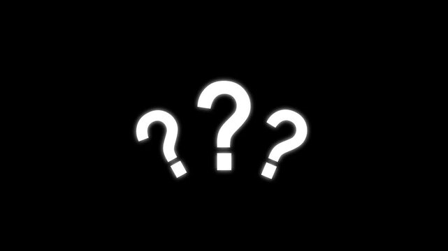 Question mark icon animation. pop up question mark flat and alpha looping question mark . motion graphics. of concept. 4k video animation