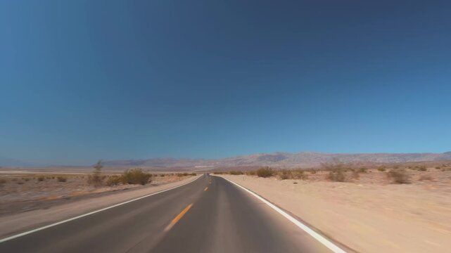 Death Valley Scenic Drive Open Desert Road POV 4K
