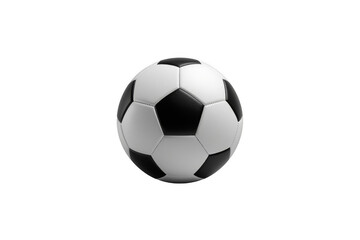 Naklejka premium Classic soccer ball with black and white panels on transparent