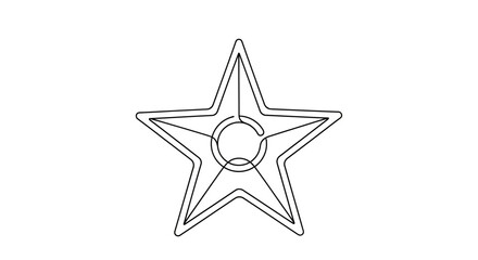 Obraz premium Minimalist Star Outline Drawing Vector Art