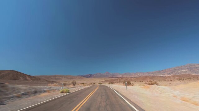 Death Valley Scenic Drive Open Desert Road POV 4K

