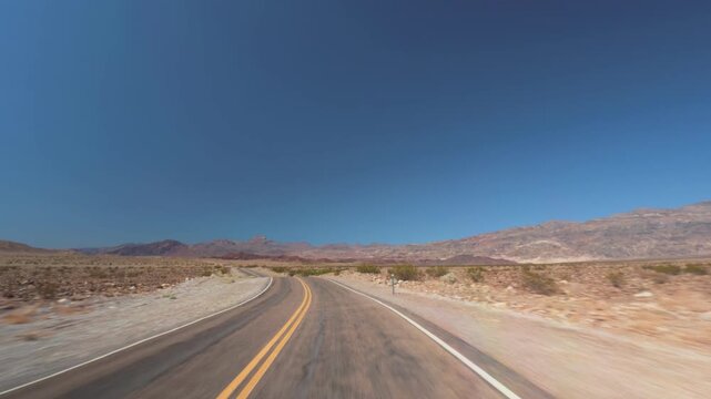 Death Valley Scenic Drive Open Desert Road POV 4K
