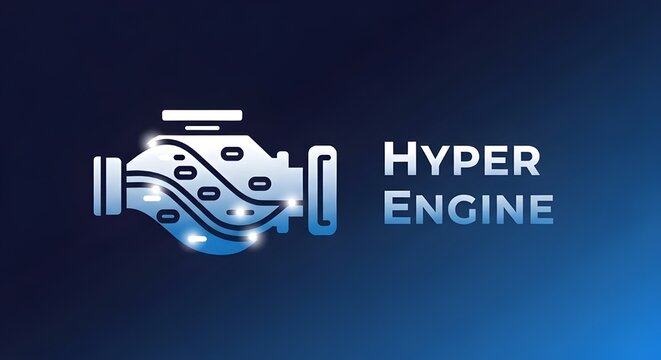 White hyper engine with light waves 