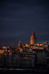 Obraz premium Images of the historic Galata Tower located in Istanbul, Türkiye. 