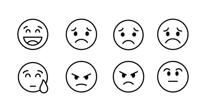 Collection of various emoticon faces.
