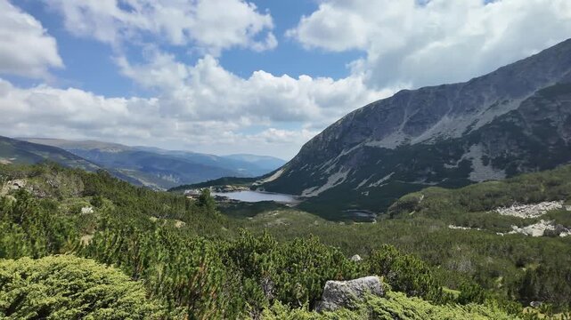 Amazing Summer Landscape of Rila mountain near Granchar Lake, Bulgaria