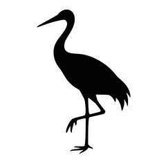Fototapeta premium Crane stork silhouette isolated vector illustration