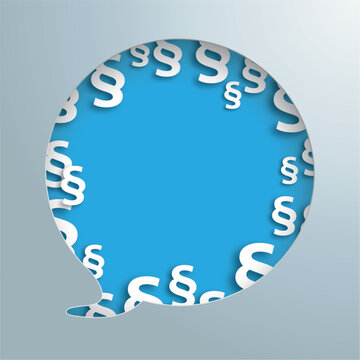 Sprechblase mit Paragrafen