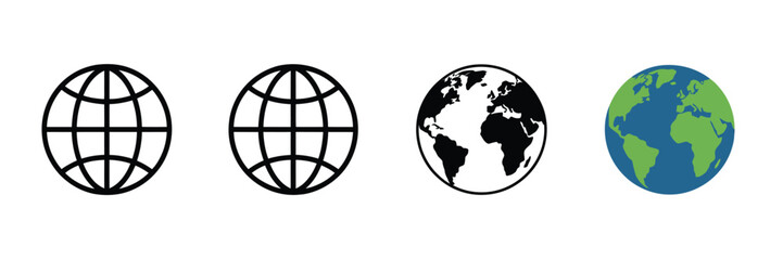 Fototapeta premium Globe Line Editable Icons Map Location Navigation Vector