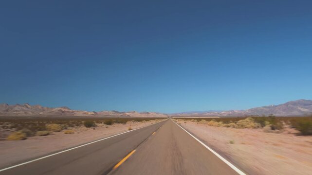 Death Valley Scenic Drive Open Desert Road POV 4K
