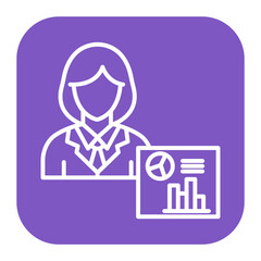 Obraz premium Research Analyst Female Icon