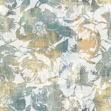 Allover pattern abstract mix floral flowers design seamless creative effect different type  leaves in repeat for digital print trending fashion saree suit kurti parda chader rug all type fabric print.