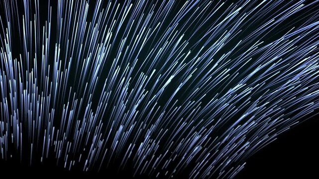 Blue light streaks resembling fiber optic lines moving in smooth motion, creating a futuristic data flow effect on a dark technology background.