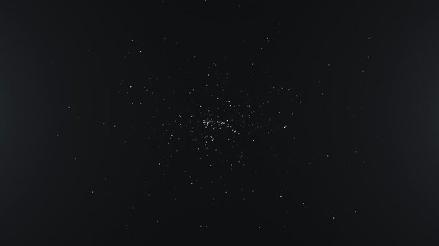 Real dust particles rotating around their axis and flying through the air. Dust particle background with beautiful bokeh. Slow motion macro photography.