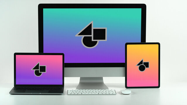 Desktop Mockup Responsive 2 &ndash; Modern Computer Screen Presentation, Animated Display for Website and App UI UX Showcase, Professional Digital Interface Template