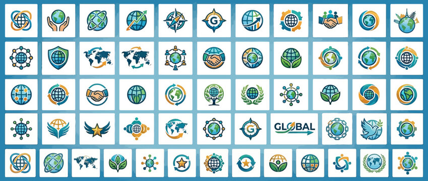 Collection of various eco friendly and nature inspired icons.