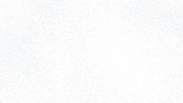 Minimal white background with subtle dotted wave pattern, creating a clean abstract digital texture with soft depth and modern design aesthetic. seamless loop.