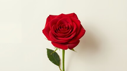 Fototapeta premium 愛と感謝を伝える美しい一輪の赤い薔薇